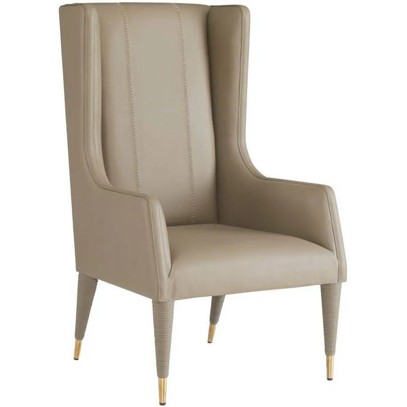 Don’t Miss Out Hawthorne Dove Leather and Antique Brass Host Chair