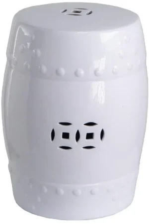 Zella 18 inch White Stool Wholesale