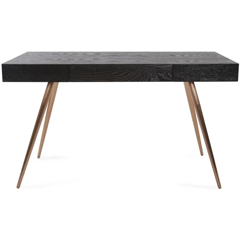 Millard 50 inch Black and Antique Brass Writing Desk Today Only