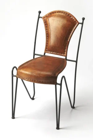 Accent Seating Coriander Iron & Leather Brown Leather Accent Chair Bulk Order