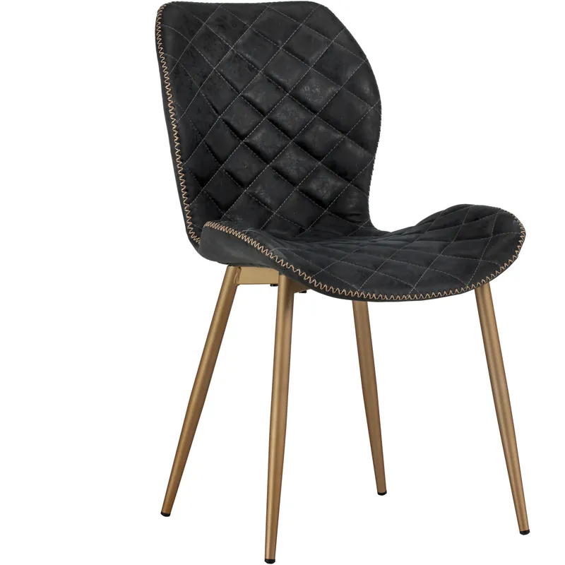 Lyla Champagne Gold / Antique Black Dining Chair, Set Of 2 High Quality