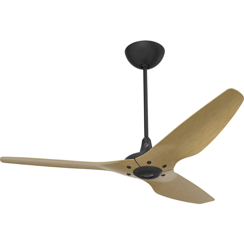 Hassle-Free Returns Haiku 60 inch Black with Caramel Wood Grain Blades Outdoor Ceiling Fan