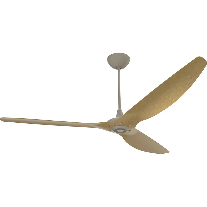 Haiku 84 inch Satin Nickel with Caramel Wood Grain Blades Outdoor Ceiling Fan Budget
