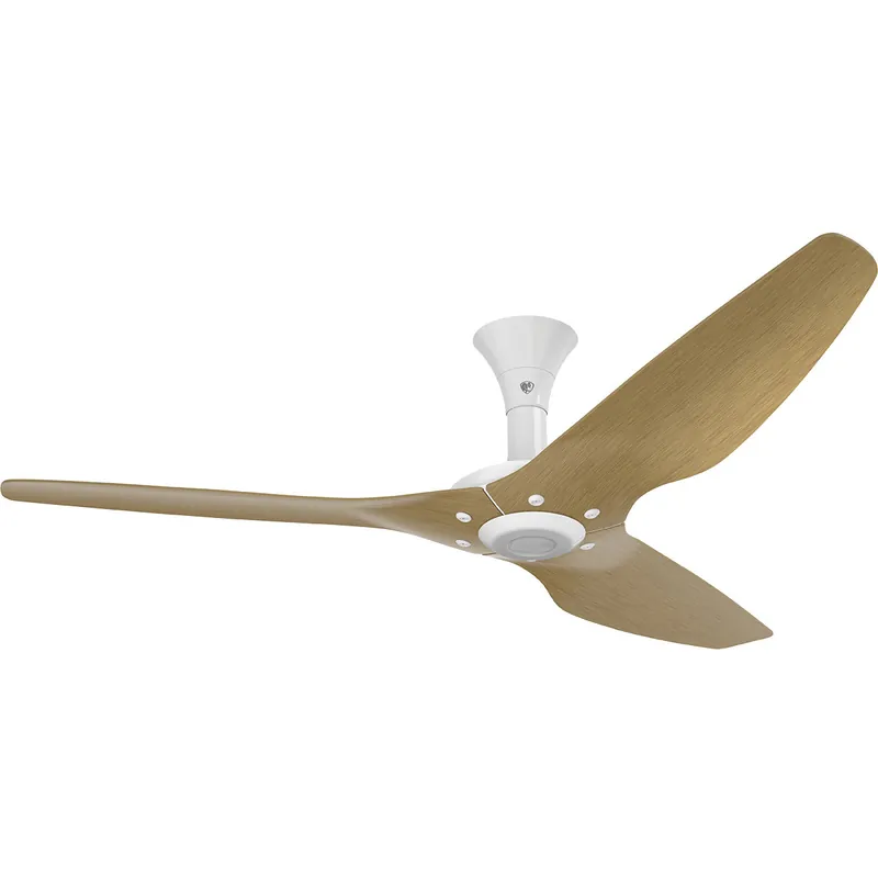 Haiku 60 inch White with Caramel Wood Grain Blades Outdoor Ceiling Fan Low Price