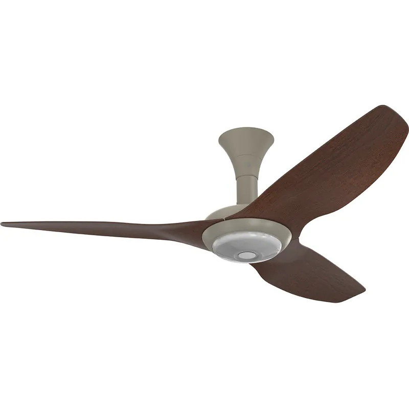 Next Day Delivery Haiku 52 inch Satin Nickel with Cocoa Wood Grain Blades Outdoor Ceiling Fan