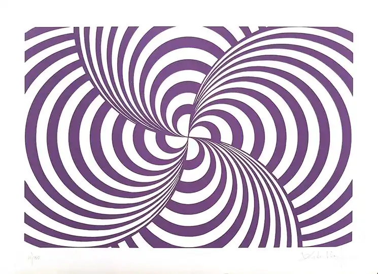 ▷ Purple Composition by Victor Debach, 1970 | Screen print Must Have