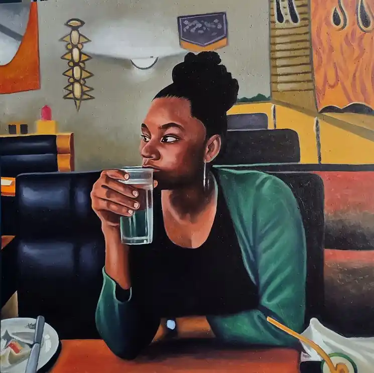 ▷ Reality Isn't What It Used To Be by Idorenyin Umana, 2023 | Oil Painting for Sale Best Seller
