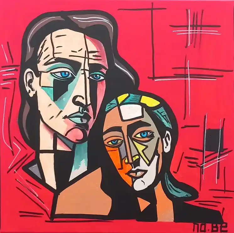 ▷ Les amants tristes by Morena MoBe, 2025 | Acrylic Painting Same Day Shipping