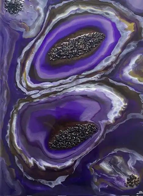 Best Price ▷ Géode Améthyste by Maryam Youssefi, 2024 | Résine Paintings