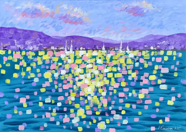 ▷ Cote d'Azur by Klimenko Olena, 2022 | Canvas Painting Professional Grade