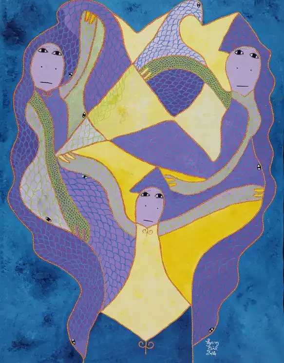 Latest ▷ The three twins by Levoy Exil, 2014 | Acrylic Painting