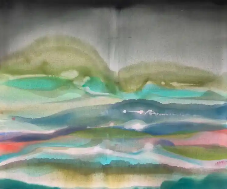 Shop Now ▷ Rainbow behind the clouds of a storm by Vanessa Onuk, 2025 | Acrylic Painting