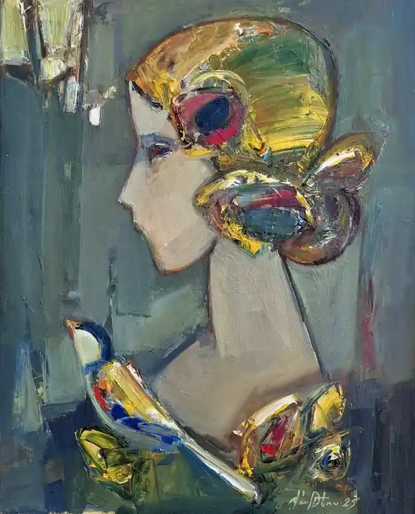 ▷ The Golden Thought by Mateos Sargsyan, 2025 | Oil Painting for Sale Time-Limited