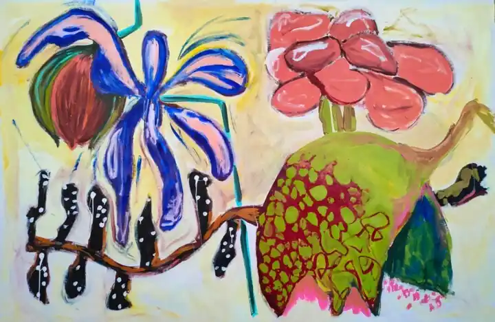 ▷ August flowers 2024 by Emily Starck, 2024 | Acrylic Painting Limited Time