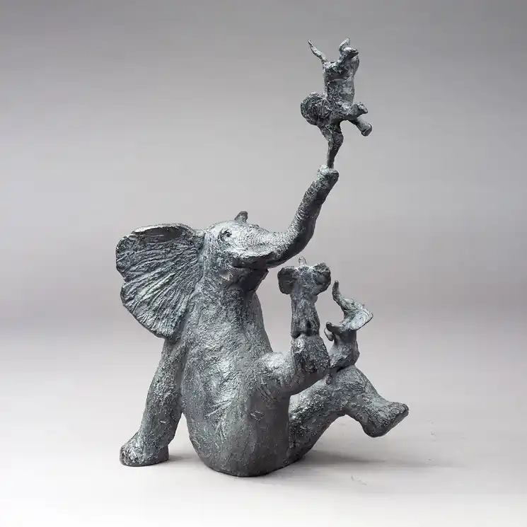 Don’t Miss Out ▷ In Africa or 4 happy elephants by Sophie Verger, 2021 | Bronze Sculpture for Sale