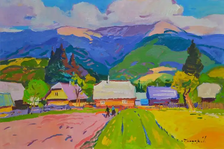 ▷ In the Garden by Alexander Shandor, 2024 | Cardboard Painting Budget