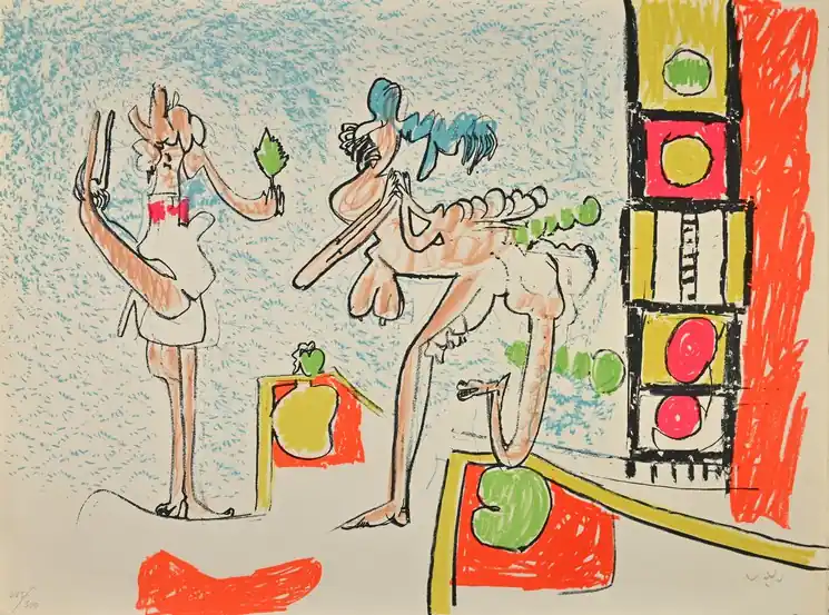 ▷ Les mademoiselles by Roberto Matta, 1970 | Lithographs Don’t Miss Out