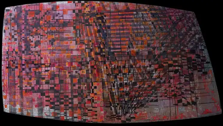 Big Sale ▷ "Multi plans" abstrait vernis pigments et masquages sur plaque de bois 123x69cm by Olivier Ebel, 2018 | Tinted Varnish Paintings