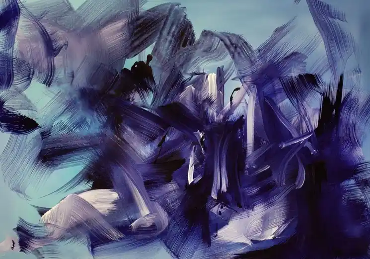 ▷ Echoes In Blue by Paresh Nrshinga, 2025 | Acrylic Painting Bargain
