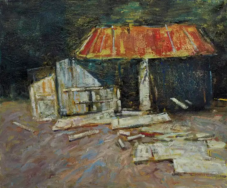 ▷ Old House by Zakhar Shevchuk, 2015 | Oil Painting for Sale Money Back Guarantee