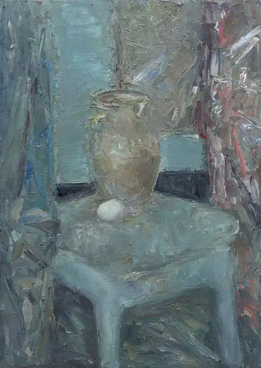 ▷ Still Life with Egg by Zakhar Shevchuk, 2017 | Oil Painting for Sale Best Seller