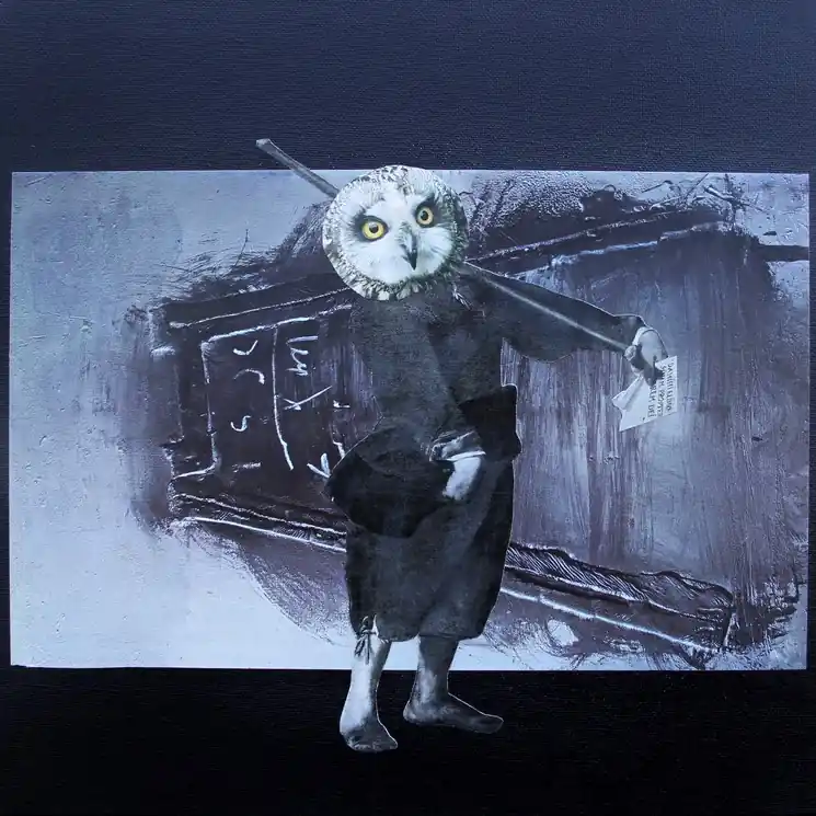 ▷ Black Birds 3 by Marian Williams, 2025 | Collage Painting Free Shipping