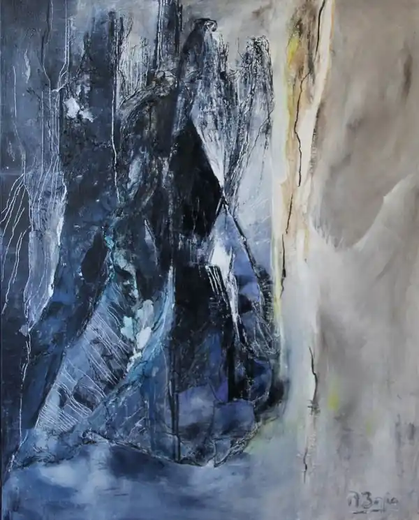 ▷ Dans les sillons by Murielle Bozzia, 2016 | Charcoal Painting Warranty Included