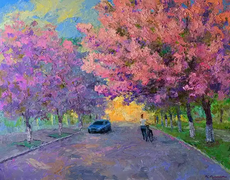 Hot Deal ▷ Sakura is Blooming by Boris Serdyuk, 2025 | Oil Painting for Sale