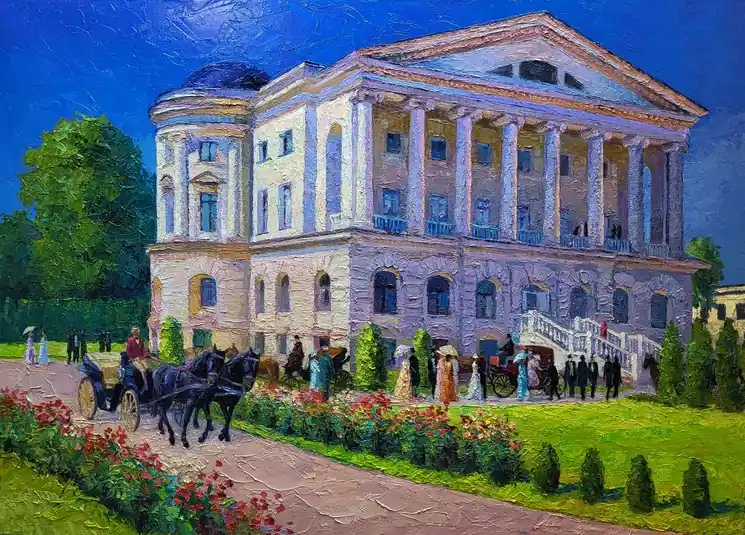 ▷ Estate Outside the City by Boris Serdyuk, 2025 | Oil Painting for Sale Affordable