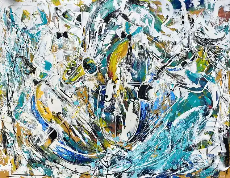 ▷ Electric Jazz by Marieta Martirosyan, 2025 | Oil Painting for Sale While Supplies Last