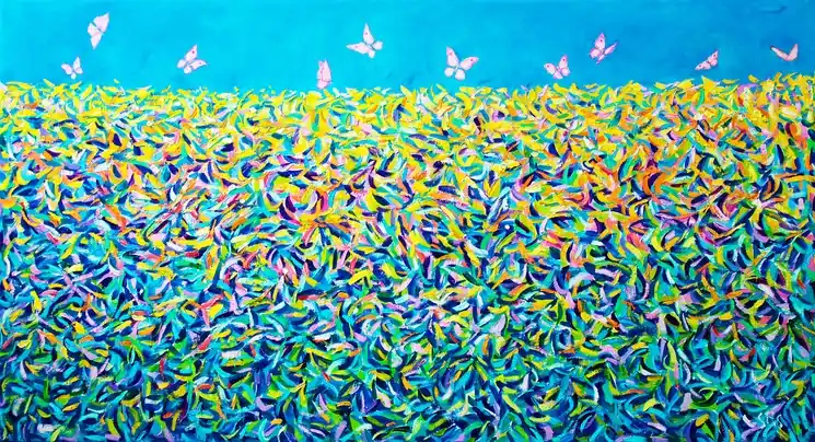▷ The garden XIV. Butterflies by Andrei Sitsko, 2025 | Oil Painting for Sale Handmade