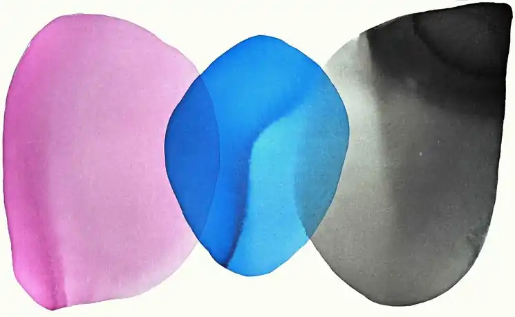 ▷ Three Wise blots by Sumit Mehndiratta, 2024 | Acrylic Painting Fresh Stock