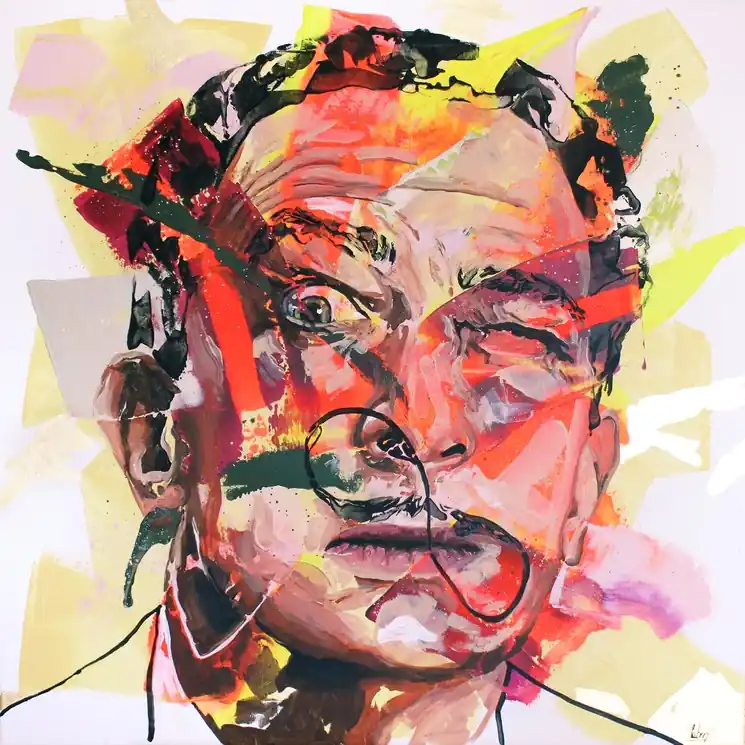 Last Chance ▷ Crazy Dali by Nathalie Cubéro, 2021 | Gold Leaf Paintings