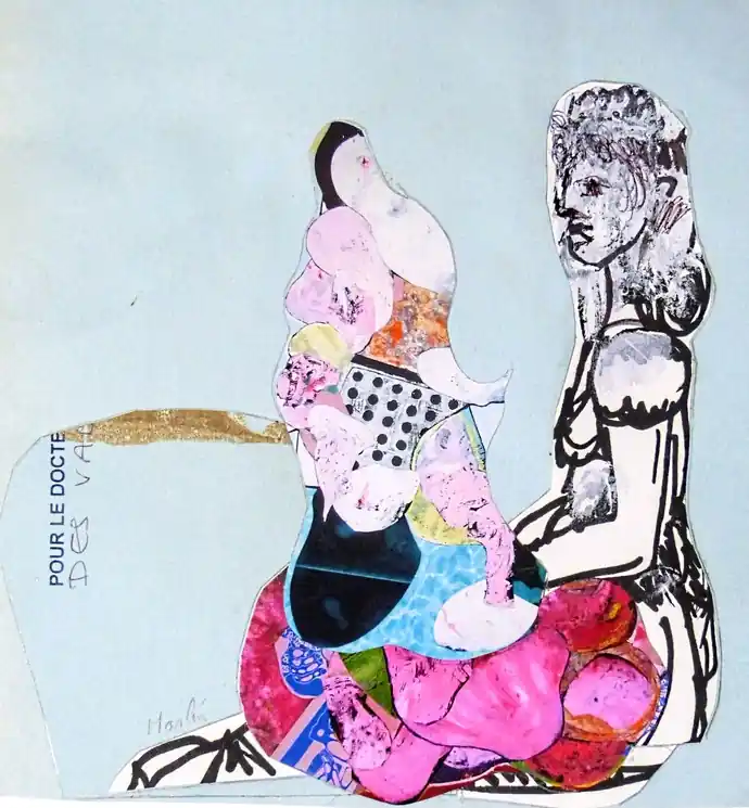 Best Seller ▷ Un soir, j'ai assis la beauté sur mes genoux... # 5 by Pascal Marlin, 2025 | Collage Drawing