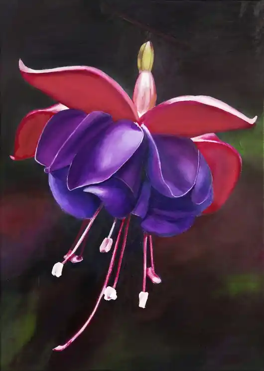 ▷ Fuchsia Flowers 2 by Svetlana Saratova, 2022 | Acrylic Painting Buy Online