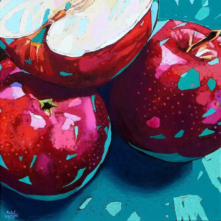 ▷ Apples 27 by Rafal Gadowski, 2025 | Oil Painting for Sale Price Cut