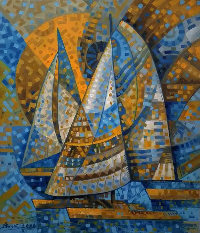 ▷ Sailboats on a Sunny Day by Voichenko Sergiy, 2024 | Oil Painting for Sale Time-Limited