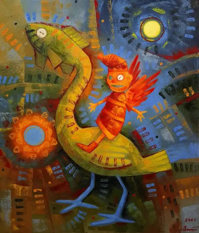 Original ▷ King Button Goes for a Walk by Voichenko Sergiy, 2024 | Oil Painting for Sale