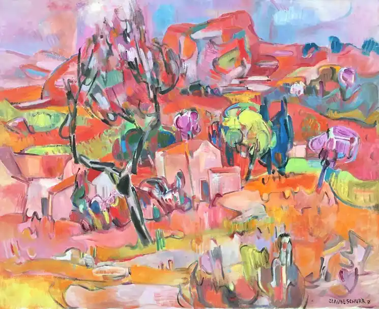 Clearance ▷ Arbres fleuris dans l'Estérel by Claude Schürr, 2000 | Oil Painting for Sale