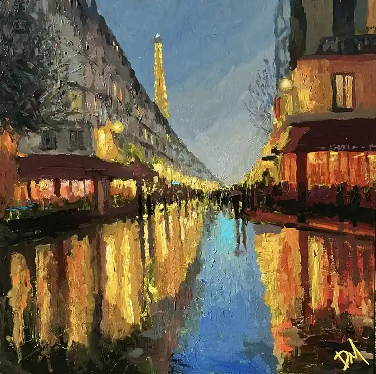 ▷ Light and Dark, Reflections on Paris by Daniel Murgatroyd, 2025 | Acrylic Painting Bargain
