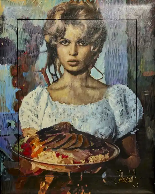 ▷ Brigitte Bardot "Kitchen" by Peter Donkersloot, 2023 | Acrylic Painting Holiday Sale