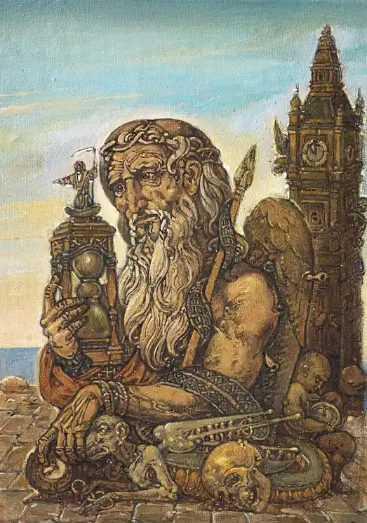 ▷ Artist and Time - Right part by Oleg Litvinov, 2007 | Oil Painting for Sale Instant Buy