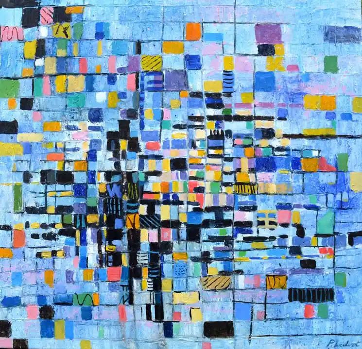 ▷ Colourful chess game by Pol Ledent, 2025 | Canvas Painting Discount
