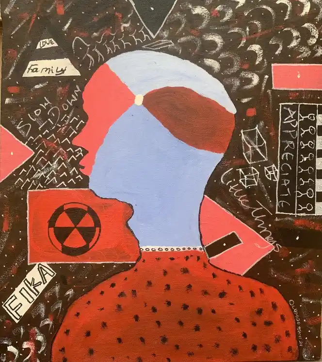 ▷ Fika by Olumide Ajayi, 2024 | Ink Painting Price Drop