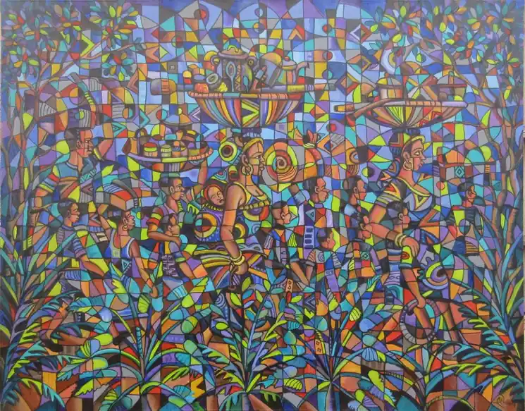 Discount ▷ To the Market VI by Angu Walters, 2023 | Acrylic Painting