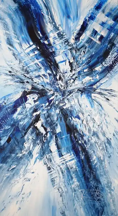 ▷ Blue energy L 1 by Peter Nottrott, 2023 | Acrylic Painting Brand New