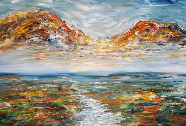 ▷ Beautiful Autumn landscape XL 3 by Peter Nottrott, 2023 | Acrylic Painting Latest