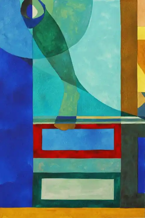 Cheap ▷ Nu abstrait N°23 - Monstera palace Pièce N°7 by Aurélie Trabaud, 2022 | Watercolor Paintings