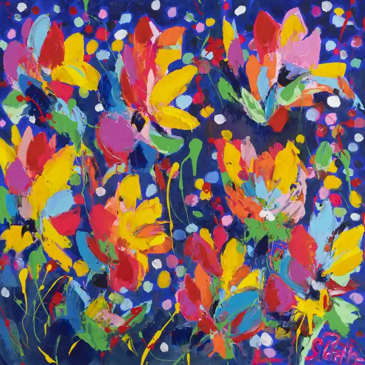 ▷ LA MAGIE DES FLEURS by Sophie Petetin, 2022 | Vinyl Paintings No Minimum Order