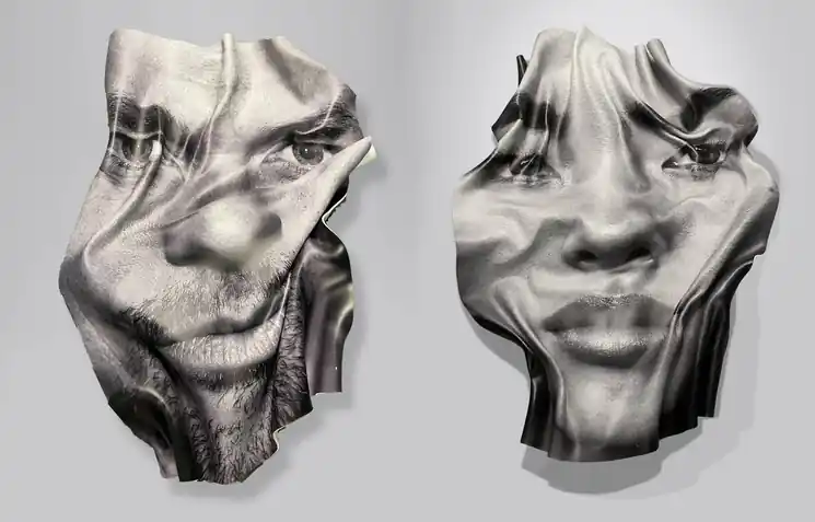 In Demand ▷ Diptych: Untitled II and LIU Wen by Cristian Hunter, 2018 | Pigments Sculpture